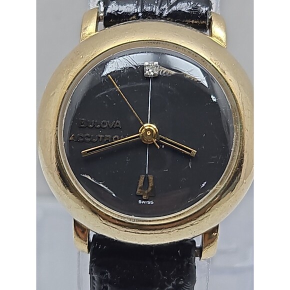 Vintage 1974 Bulova Accutron Womens Diamond Dial 10K RGP Tuning Fork Watch -Read main image 2